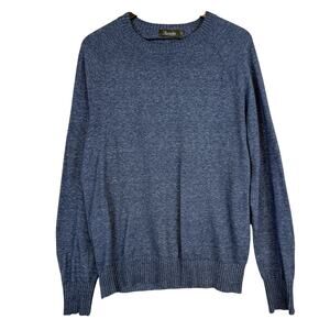 Trumaker Mens 100% Cotton Blue Crew Knit Lightweight Sweater - Large Tall LT